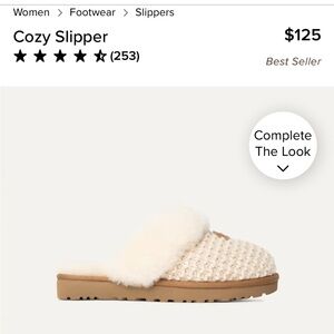 UGG Cream Knit Slippers